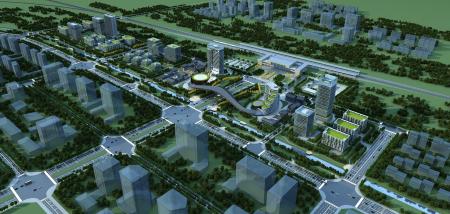 City aerial view 3ds max vray exterior scene model