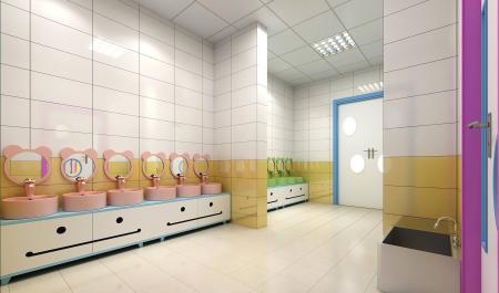 Kindergarten bathroom 3ds max vray interior scene 
