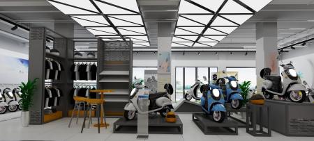 Electric Motorcycle Shop 3ds max vray interior sce
