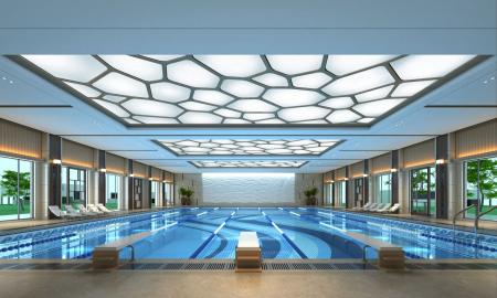 Swimming pool 3ds max vray interior scene model 00