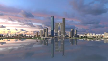Modern City Suzhou City 3ds max vray exterior scen