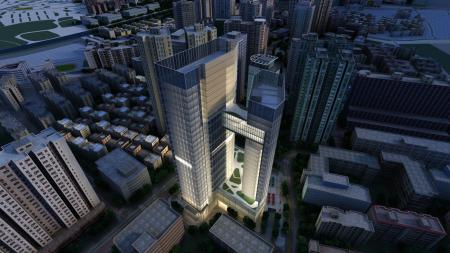 Tower building 3ds max Vray exterior scene model 0