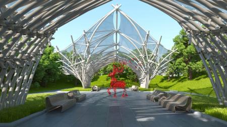 Modern Gallery frames 3ds max vray exterior scene