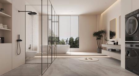 Modern Bathroom Cream Toilet 3ds max vray interior