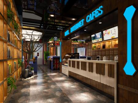 Internet Cafe 3ds max vray interior scene model 01