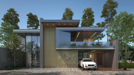 Modern Detached House Villa 3ds max vray exterior 