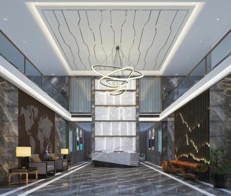 Hotel hall 3ds max vray interior scene model 0006