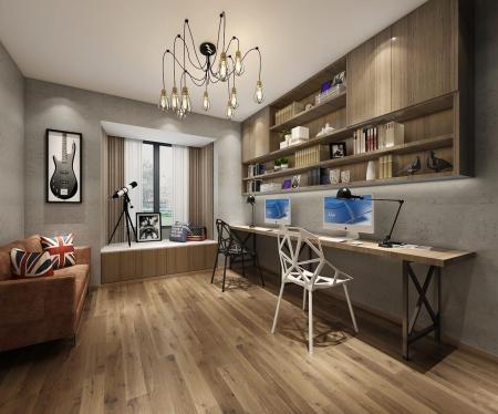 study room 3ds max vray interior scene model 0006