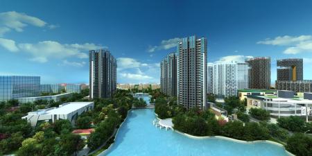 Modern City 3ds max vray exterior scene model 0031