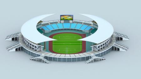 Stadium 3ds max vray exterior scene model 0016