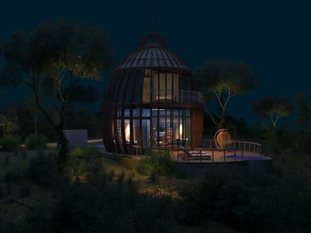 Wooden Villa 3ds max vray exterior scene model 005