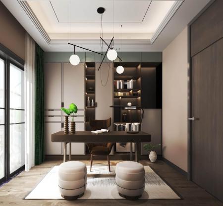 Home office 3ds max vray interior scene model 0012