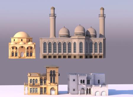 Mosque building 3ds max vray exterior scene model 