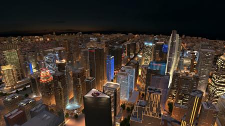City aerial view 3ds max vray exterior scene model