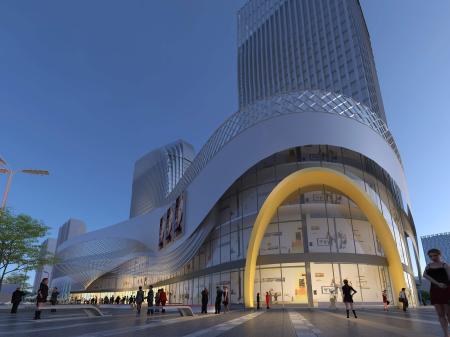 Mall building 3ds max vray exterior scene model 00