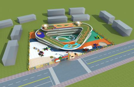 Kindergarten building 3ds max vray exterior scene 