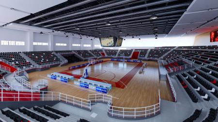 Basketball hall 3ds max vray interior scene model 