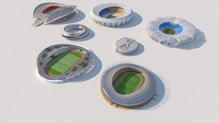 Stadium 3ds max vray exterior scene model 0026