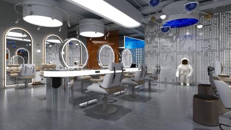 Barbershop 3ds max vray interior scene model 0029