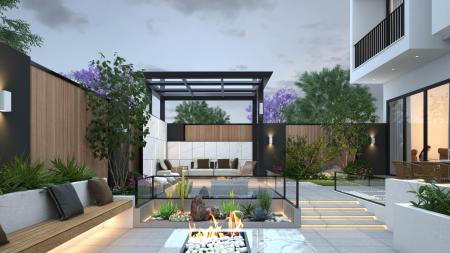 Modern Courtyard Villa Courtyard Landscape 3ds max