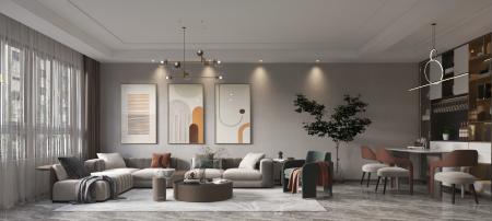 Living and Dining room 3ds max vray interior scene