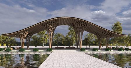 Modern Gallery frames Pavilion Outdoor Park Gazebo