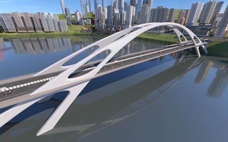 Bridge 3ds max vray exterior scene model 0009
