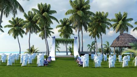 Modern wedding 3ds max vray exterior scene model 0
