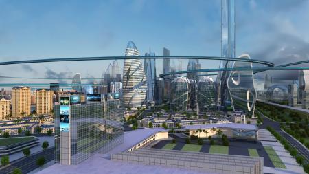 Modern City 3ds max vray exterior scene model 0033