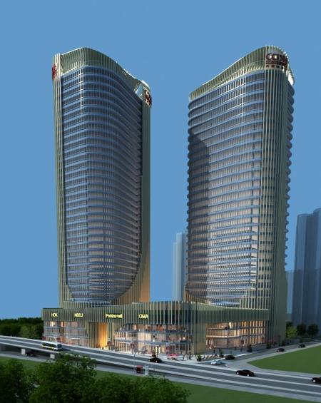 Modern Office building 3ds max vray exterior scene