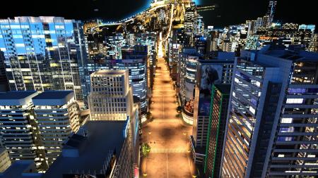 Modern City Night view 3ds max vray exterior scene