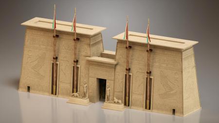 Egyptian Ancient Temple 3ds max vray exterior scen