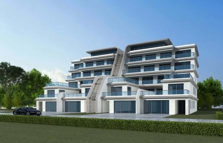 Modern Townhouse 3ds max vray exterior scene model