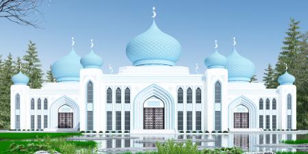 Mosque building 3ds max Vray exterior scene model 