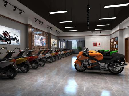 Motorcycle Shop 3ds max vray interior scene model 
