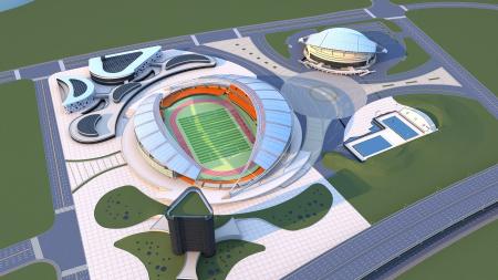 Stadium 3ds max vray exterior scene model 0015