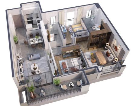 Modern Apartment 3ds max vray interior scene model