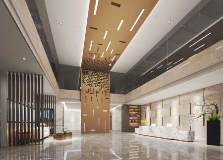 Hotel hall 3ds max vray interior scene model 0015