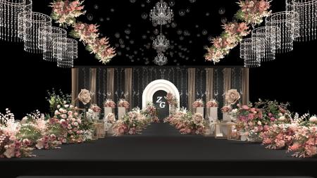 Wedding hall 3ds max vray interior scene model 001