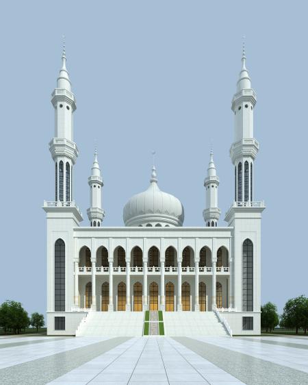 Mosque building 3ds max vray exterior scene model 