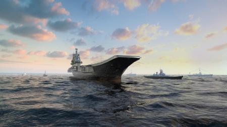 Modern Warship Aircraft Carrier Sea Surface Vehicl