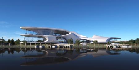 Marina 3ds max Vray exterior scene model 0007
