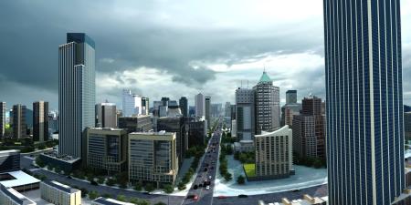 Modern City 3ds max vray exterior scene model 0024