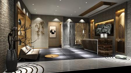 Reception 3ds max vray interior scene model 0008