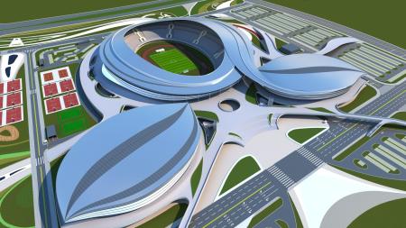 Stadium 3ds max vray exterior scene model 0004