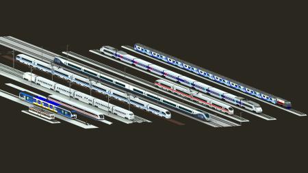 Train 3ds max Vary scene model 0003