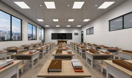 Classroom 3ds max vray interior scene model 0026