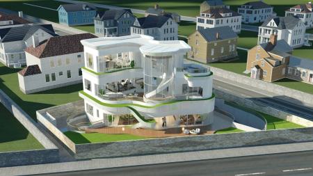 Modern detached House 3ds max vray exterior scene 