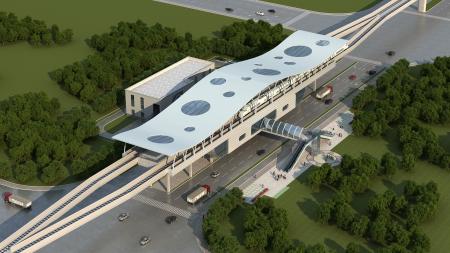 Train station 3ds max Vray exterior scene model 00