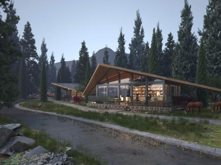 Modern Wooden House 3ds max vray exterior scene mo